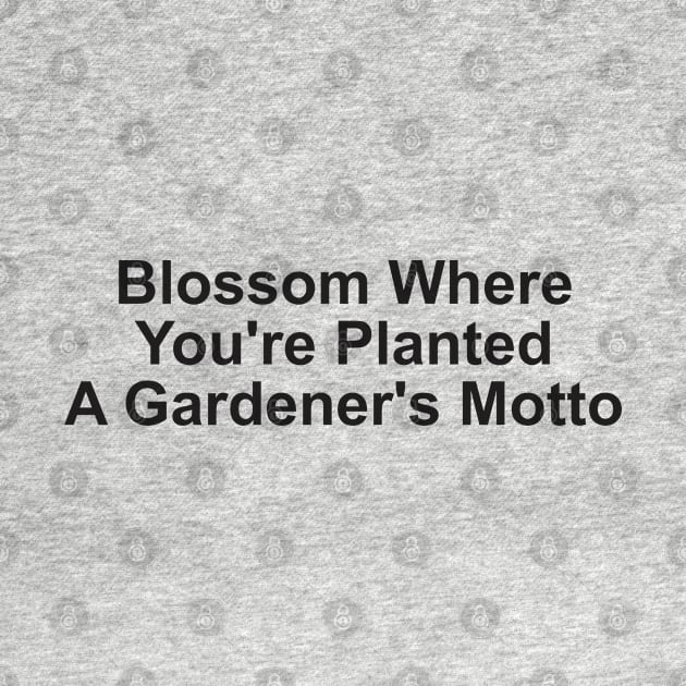 Blossom Where You're Planted: A Gardener's Motto by Qasim